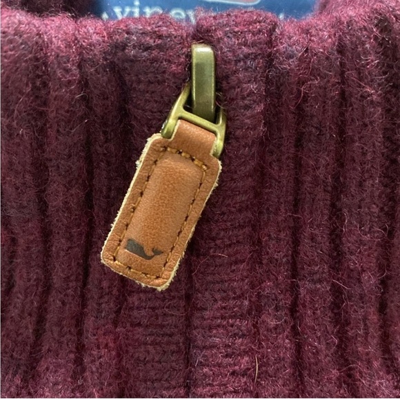 Vineyard Vines Wool/Cashmere Blend Cable Knit 1/4 Zip Sweater Size L - Picture 7 of 11